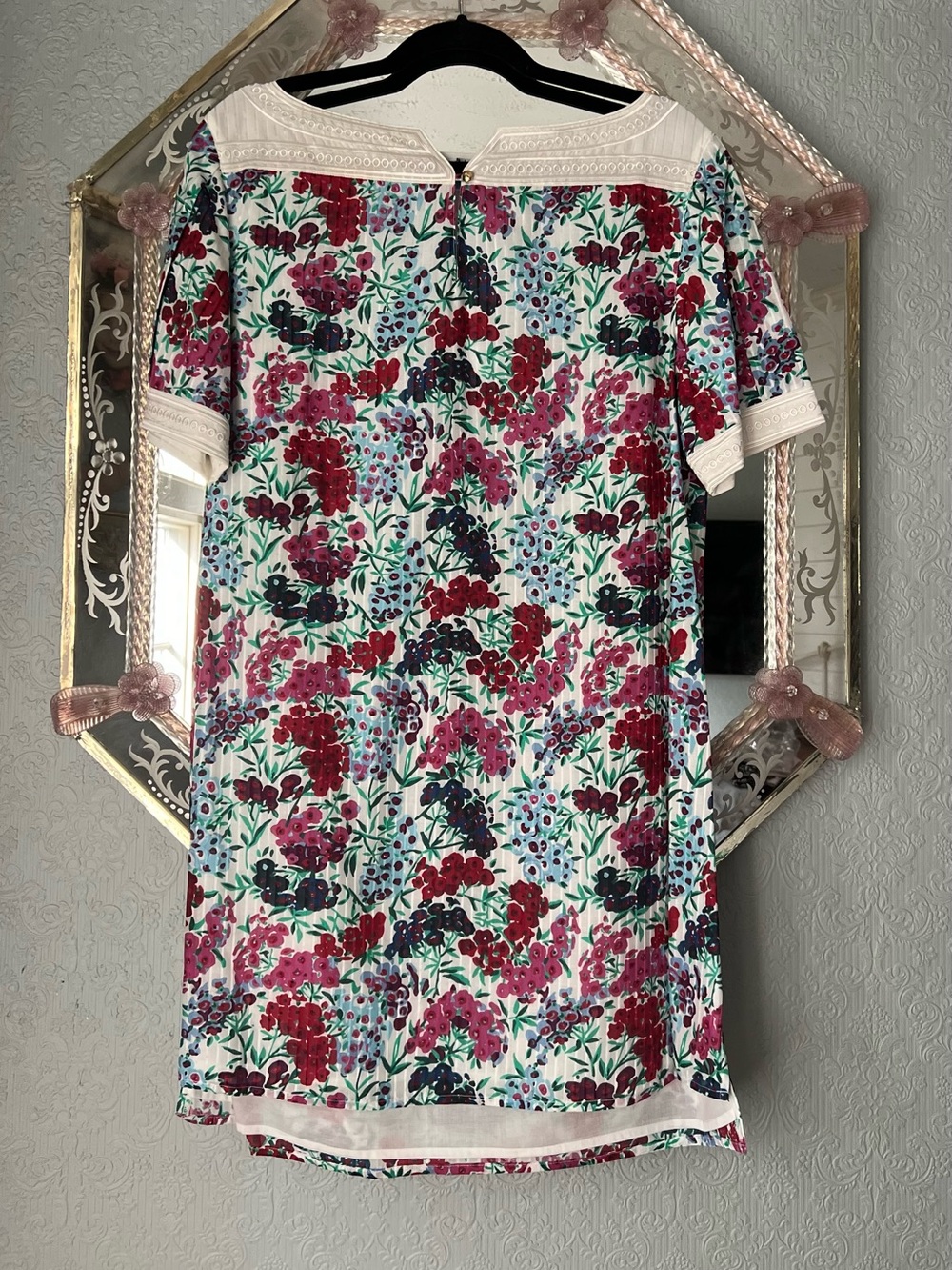 Draper James White Shift Dress Botanical Floral Print